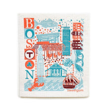 Load image into Gallery viewer, Boston Swedish Dishcloth | Blue/Coral/Teal | Sweetgum Home