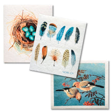 Load image into Gallery viewer, Bundle of 3 Swedish Dishcloths | Nest, Feathers, Jay Birds