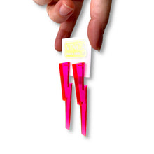 Load image into Gallery viewer, Chunky Lightning Bolt Earrings in Clear Pink