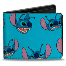 Load image into Gallery viewer, Bi-Fold Wallet - Lilo and Stitch Stitch Expressions Scattered Blue by Buckle-Down