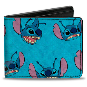 Bi-Fold Wallet - Lilo and Stitch Stitch Expressions Scattered Blue by Buckle-Down