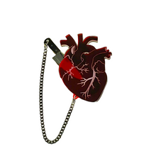 Load image into Gallery viewer, Heart of Aghast Brooch - Drop Dead Red