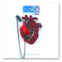 Load image into Gallery viewer, Heart of Aghast Brooch - Drop Dead Red