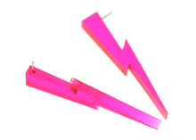 Load image into Gallery viewer, Chunky Lightning Bolt Earrings in Clear Pink