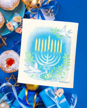 Load image into Gallery viewer, Happy Hanukkah Swedish Dishcloth