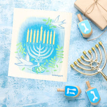 Load image into Gallery viewer, Happy Hanukkah Swedish Dishcloth