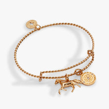 Load image into Gallery viewer, Horse Girl Rope Textured Charm Bangle