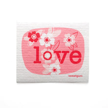 Load image into Gallery viewer, Love Swedish Dishcloth | Red and Pink