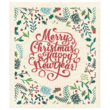 Load image into Gallery viewer, Merry Christmas &amp; Happy New Year Dishcloth