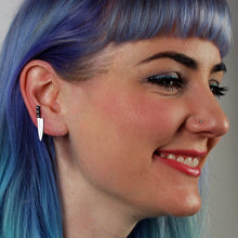 Load image into Gallery viewer, Tiny 1” Chef&#39;s Knife Earrings in Silver - Seen on MasterChef