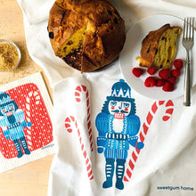 Load image into Gallery viewer, Nutcracker Tea Towel + 1 Swedish Dishcloth Bundle