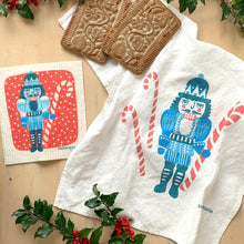 Load image into Gallery viewer, Nutcracker Tea Towel + 1 Swedish Dishcloth Bundle