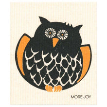 Load image into Gallery viewer, Owl Swedish Dishcloth |  Orange &amp; Black (Fall/Halloween)