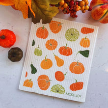 Load image into Gallery viewer, Pumpkins &amp; Gourds Swedish Dishcloth | Orange &amp; Green
