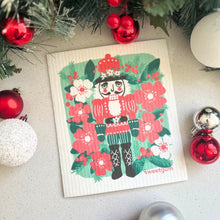 Load image into Gallery viewer, Red &amp; Green Nutcracker with Christmas Flowers