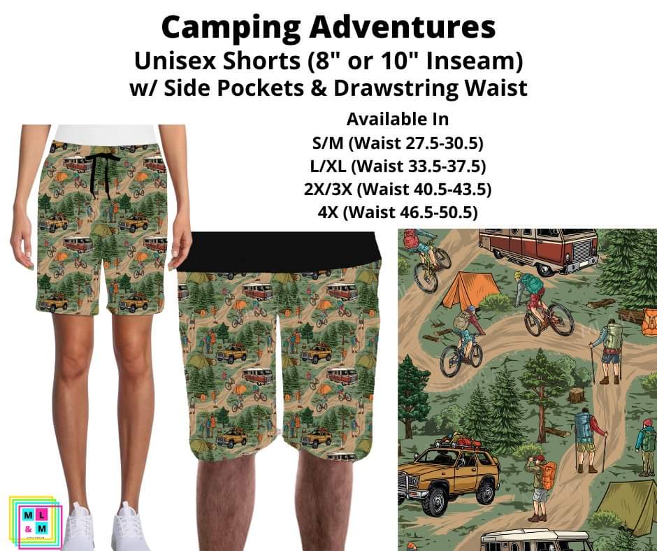 Camping Adventures Unisex Shorts by ML&M!