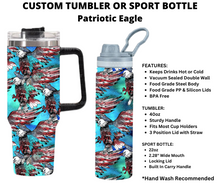 Load image into Gallery viewer, Patriotic Eagle Custom Tumbler or Sport Bottle