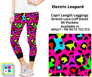 Electric Leopard Lace Cuff Capris w/ Pockets by ML&M