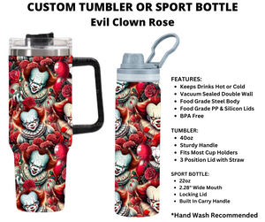 Evil Clown Rose Custom Tumbler