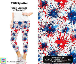 RWB Splatter Capri Length Leggings w/ Pockets by ML&M