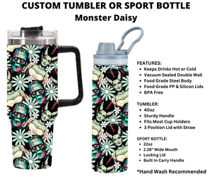 Monster Daisy Custom Tumbler or Sport Bottle