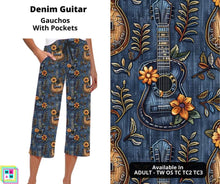 Load image into Gallery viewer, Denim Guitar Capri Gauchos