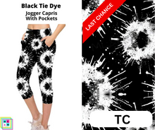 Load image into Gallery viewer, Black Tie Dye Jogger Capri