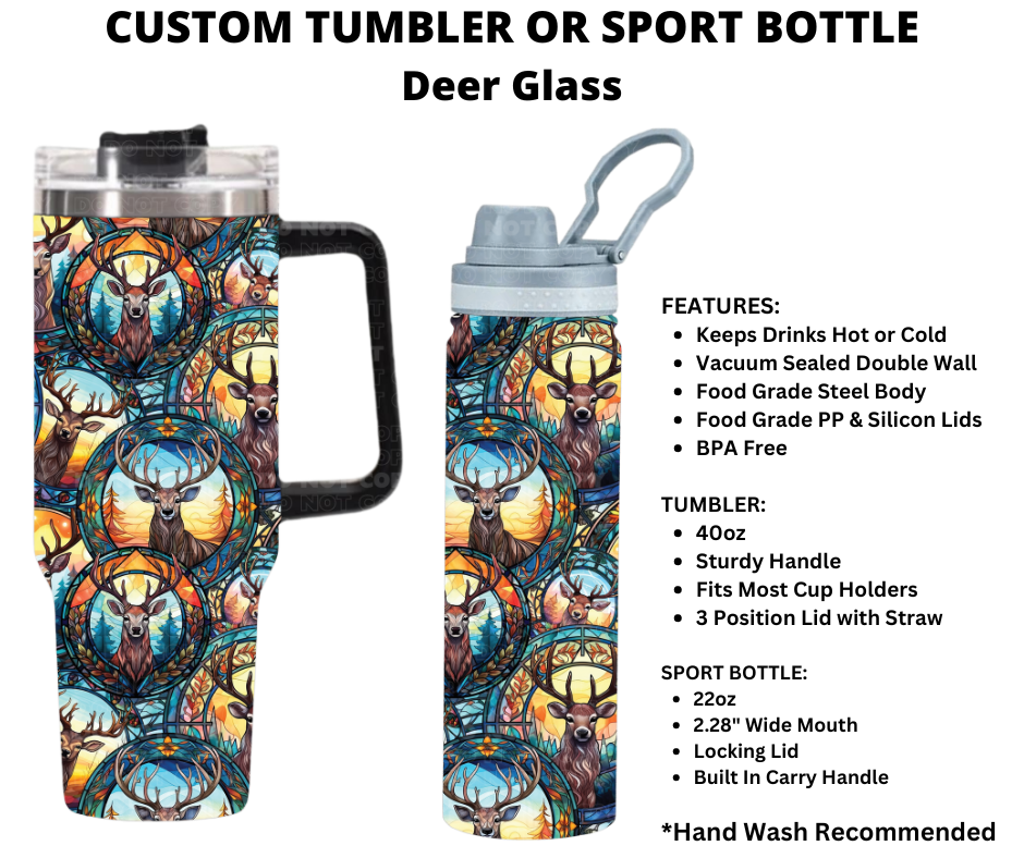 Deer Glass Custom Tumbler or Sport Bottle