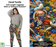 Load image into Gallery viewer, Coral Turtle Full Length Leggings w/ Pockets