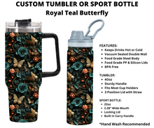 Load image into Gallery viewer, Royal Teal Butterfly Custom Tumbler