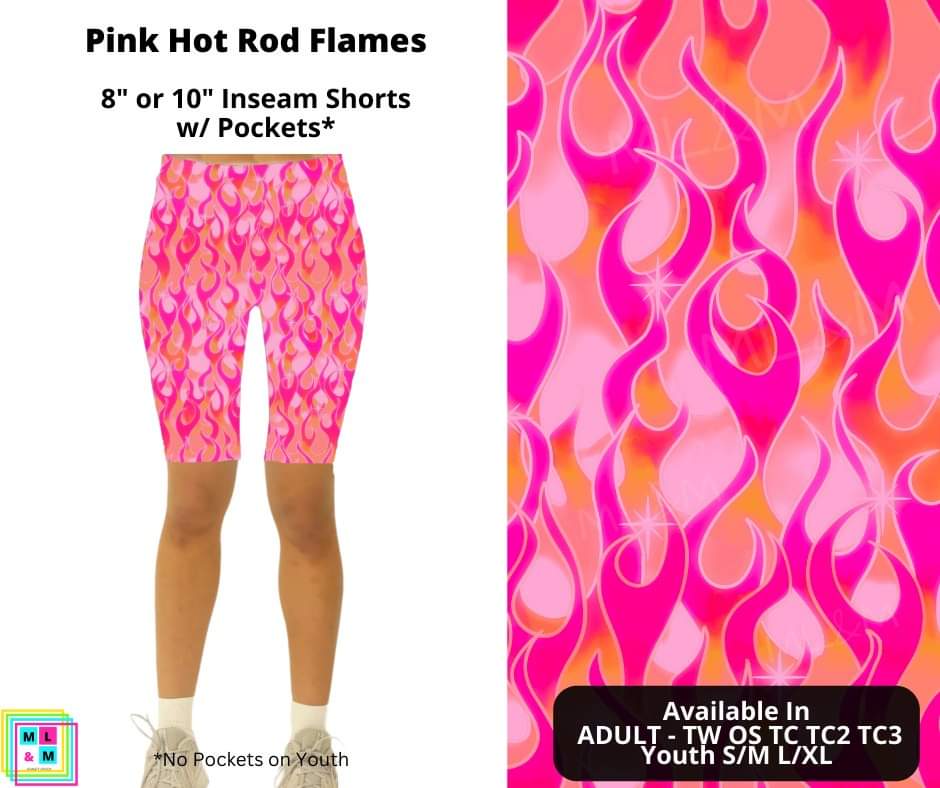 Pink Hot Rod Flames Shorts by ML&M