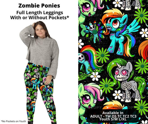 Zombie Ponies Full Length Leggings w/ Pockets by ML&M