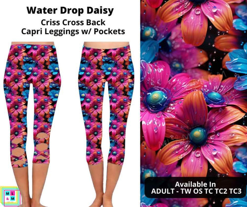 Water Drop Daisy Criss Cross Capri w/ Pockets by ML&M