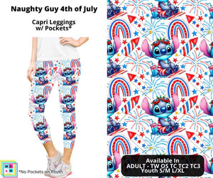 Naughty Guy 4th of July Capri Length Leggings w/ Pockets by ML&M
