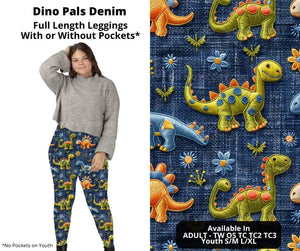 Preorder! Closes 11/6. ETA Jan. Dino Pals Denim Full Length Leggings w/wo Pockets