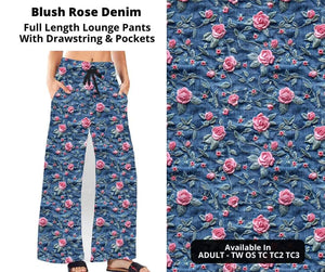 Preorder! Closes 11/6. ETA Jan. Blush Rose Denim Full Length Lounge Pants