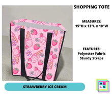 Load image into Gallery viewer, Strawberry Ice Cream Shopping Tote