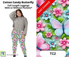 Load image into Gallery viewer, Cotton Candy Butterfly Full Length Leggings w/ Pockets