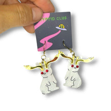 Load image into Gallery viewer, Cryptid Club Jackalope Earrings