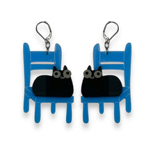 Load image into Gallery viewer, Sarah's Scribbles Cat on Chair Earrings