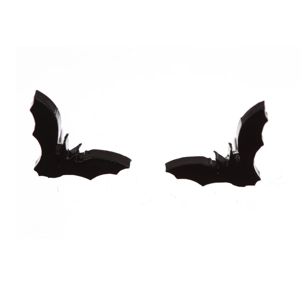 Bat Earrings in Solid Black by Vinca USA