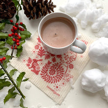 Load image into Gallery viewer, Small Red Bunny Rabbit Swedish Dishcloth