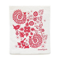 Load image into Gallery viewer, Small Red Bunny Rabbit Swedish Dishcloth