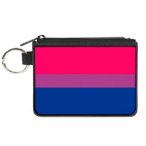 Canvas Zipper Wallet - MINI X-SMALL - Flag Bisexual Pink Purple Blue