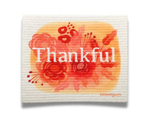 Load image into Gallery viewer, Thankful Swedish Dishcloth | Orange and Burgundy