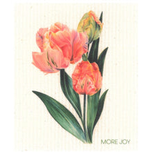 Load image into Gallery viewer, Tulips Swedish Dishcloth | Pink, Coral &amp; Green