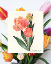 Load image into Gallery viewer, Tulips Swedish Dishcloth | Pink, Coral &amp; Green