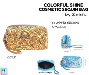 Colorful Shine Cosmetic Sequin Bag - Multiple Colors