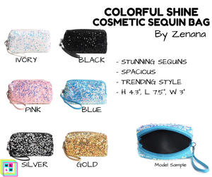 Colorful Shine Cosmetic Sequin Bag - Multiple Colors