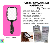 Load image into Gallery viewer, &#39;Viral&#39; Detangling Hairbrush - Black/White